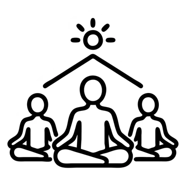 icon on the theme of yoga retreat classes.  sticker