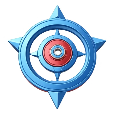A blue Beyblade with 3 pointed blades like Victory Valtryek sticker