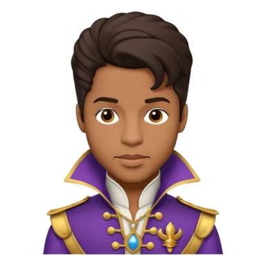 Prince Rogers Nelson with dark brown hair sticker
