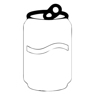 A soda in a metal can sticker