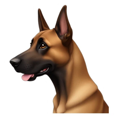 Perro malinois marrón oscuro con orejas levantadas sticker