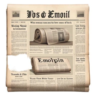 newspaper with headlines folded sticker