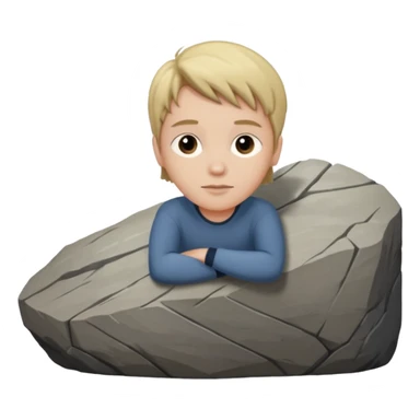 Tate McRae leaning on a large rock   sticker