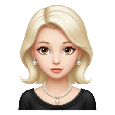 coquette girl, long eyelashes, pearl necklace, soft lighting sticker