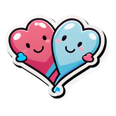 best friend with hearts sticker