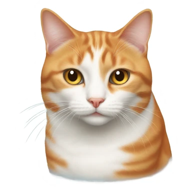 orange and white cat with lip deformity  sticker