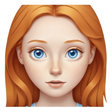 pale ginger girl with blue eyes and freckles  sticker