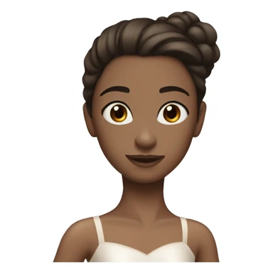 White ballerina black leotard brown hair middle part blue eyes no crown sticker