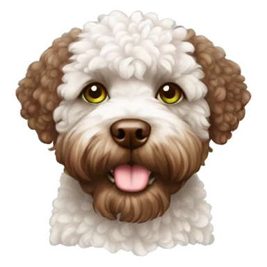 lagotto romagnolo brown long hair green eyes sticker