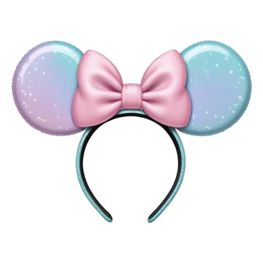Pastel Minnie Mouse ears headband with glitter sticker