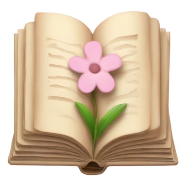 Beige Open book with light pink flower inside sticker