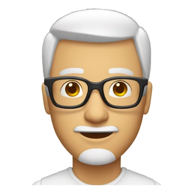 un  hombre blanca con lentes animada sticker