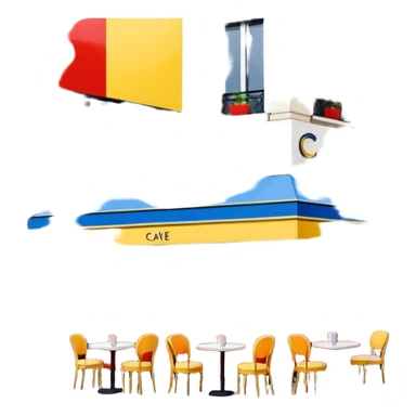  mondrian style paris spam cafe sticker