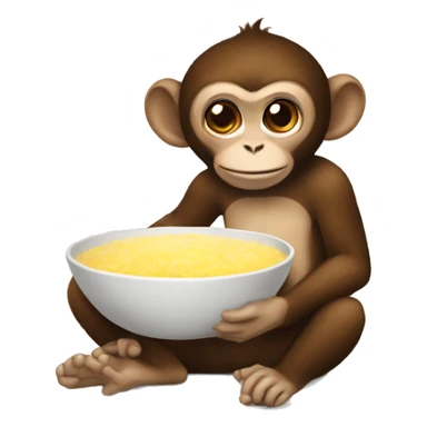 monkey with a bowl of fufu sticker