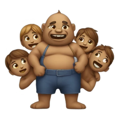 Orgre avec des enfants sticker