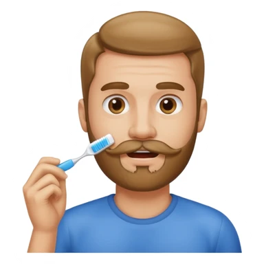 turn his beard into a tooth brush mushtache sticker