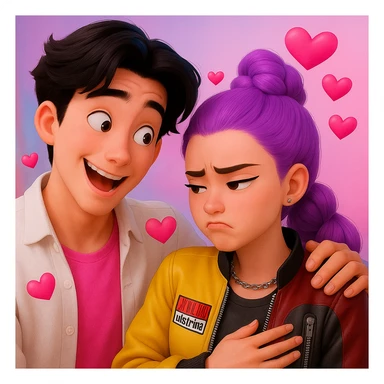 give some differnet expressions to the boy sticker