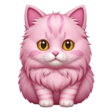 cute pink cat, full body. different body shape. sticker