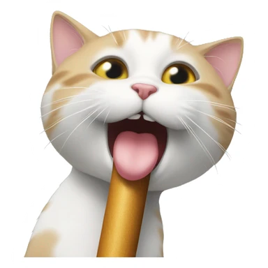 Cat licking pole sticker