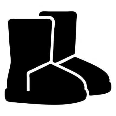 solid icon of a pair of Uggs, side by side, no color sticker