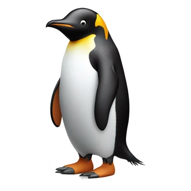 A penguin, but his head is an apple. He is wearing crocs on his feet sticker