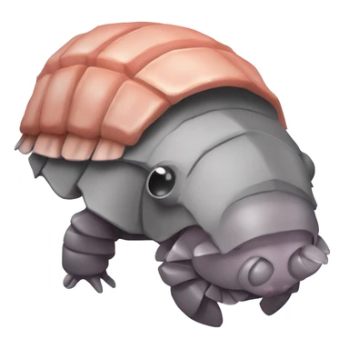 Lavender gray Pig armadillo isopod lobster shrimp fanned tail pig armadillo darth Vader face sticker