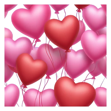 pink and red heart balloon bouquet  sticker