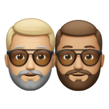 Van u make 2 cool young emojis with shades side by side, both have faded hair, one of them should also have faded beard. Beneath the faded beared emoji should have the initials WQ and the other PJ sticker