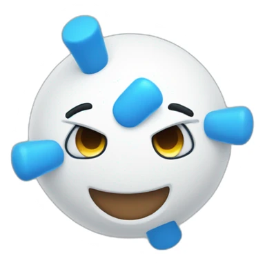 smiling blue and white painkiller mascot sticker