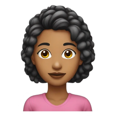 Chica blanca de pelo negro con pendiente nariz sticker