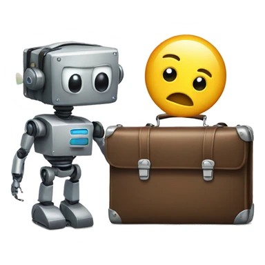 Robot and briefcase sticker