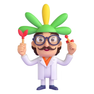 discord role icon for a psychiatric clinic, over-the-top silly patient with wacky accessories like a propeller hat or giant glasses, extremely humorous and fun, 3D style, color #6fe8f3 sticker