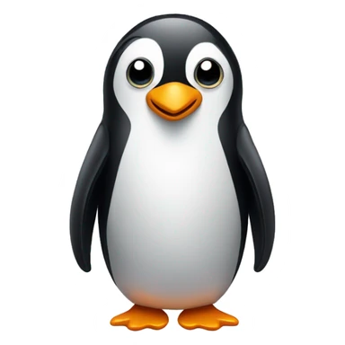 Penguin with sad face and big eyes sticker