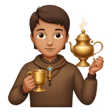 Brown The samovar and autumn and a cup sticker