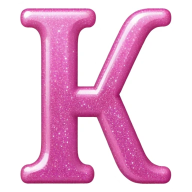 the letter i in pink glitter bubble letters sticker