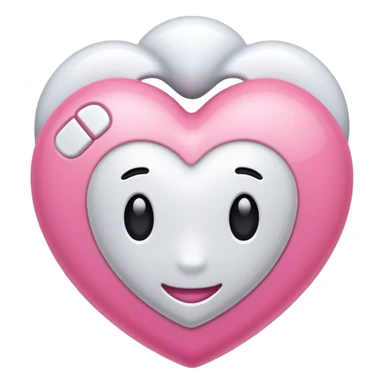 Coração rosa e branco sticker