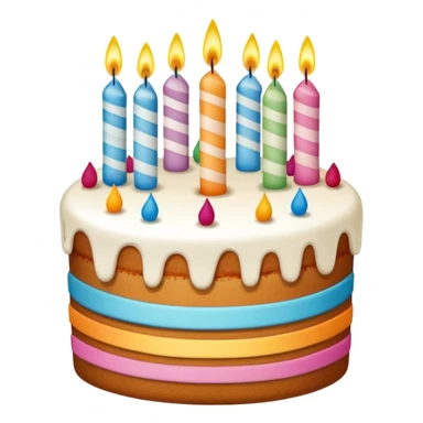 un gateau d'anniversaire dessiné au trait de couleur blanc sticker