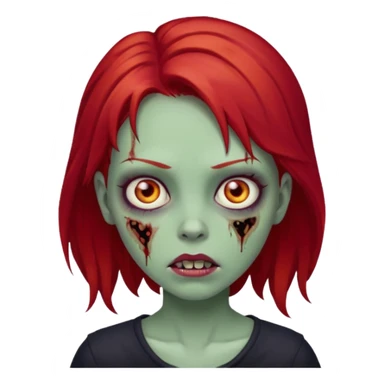 girl zombie with red hair sticker