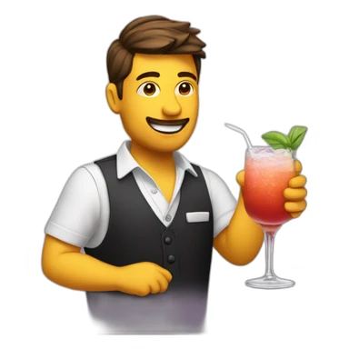 Bartender shake cocktail sticker