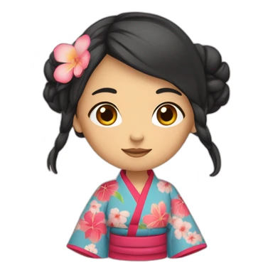 Une fille avc un kimono sticker