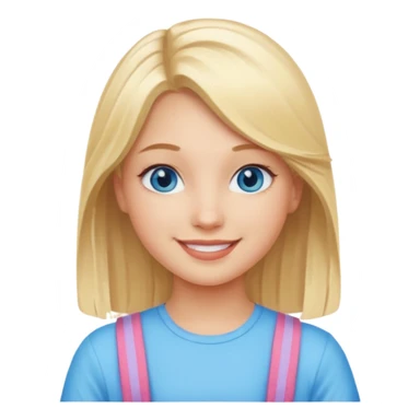 blonde hair blue eyes girl summer sticker