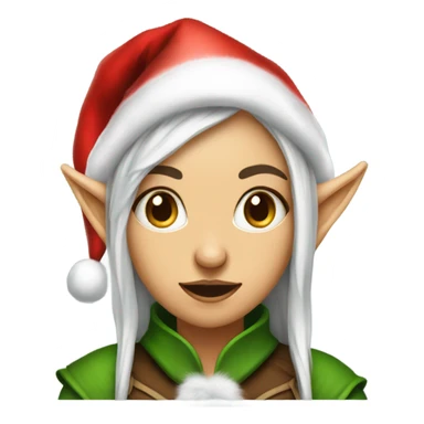 rogue female elf fantasy wearing santa hat sticker