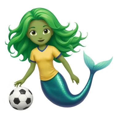 Mermaid playing soccer sticker