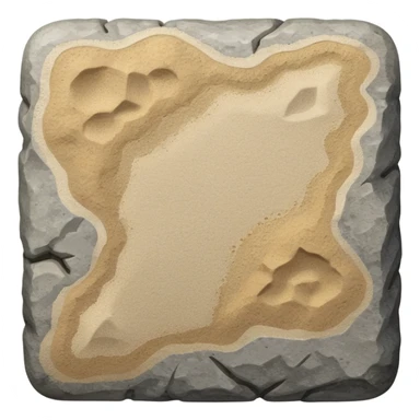 generate realistic detailed stone in 3d style with sand  sticker