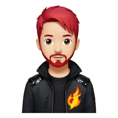 Mike Shinoda with fiery red hair, black sequin tour outfit  sticker