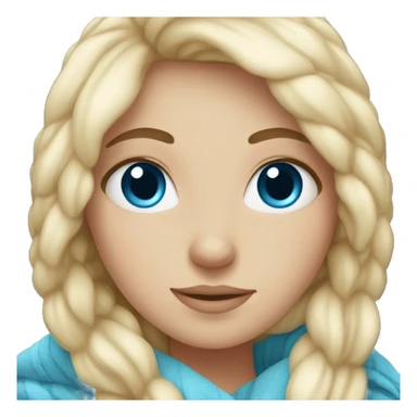 Blonde white Girl with blue eyes in Cozy blanket sticker
