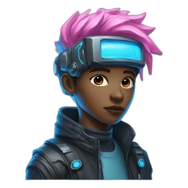 pink-blue cyberpunk boy sticker