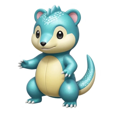 Sparkly Shiny Pastel Oshawott-Sandshrew-Totodile-Salandit (full body) sticker