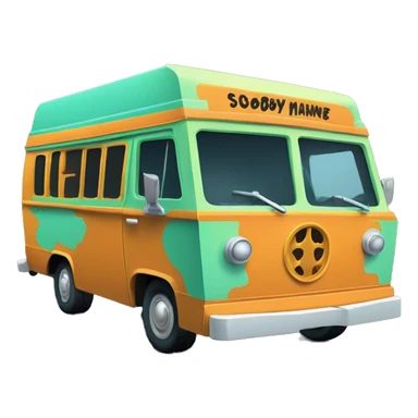 Detailed Papercraft Scooby Doo mystery machine step van sticker