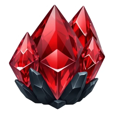 iOS sticker, dark fantasy crystal, monochrome red, minimal sticker